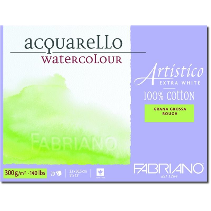 

Альбом-склейка для акварели Fabriano "Artistico" Торшон 23х30,5см 20 л 300 г, экстра белый