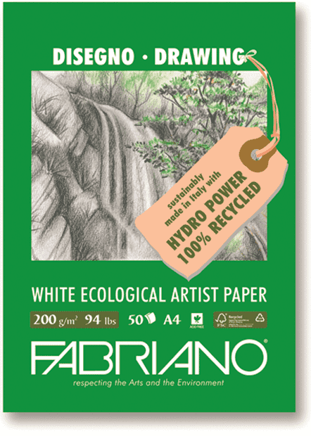 

Блокнот для зарисовок Fabriano "Disegno Ecologico per Artisti" 21х29,7 см 50 л 200 г