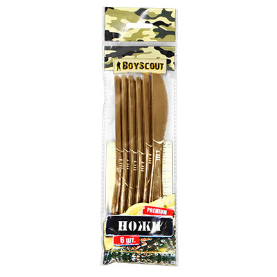 Ножи Boyscout одноразовые пластиковые цвет золотой 6 штук