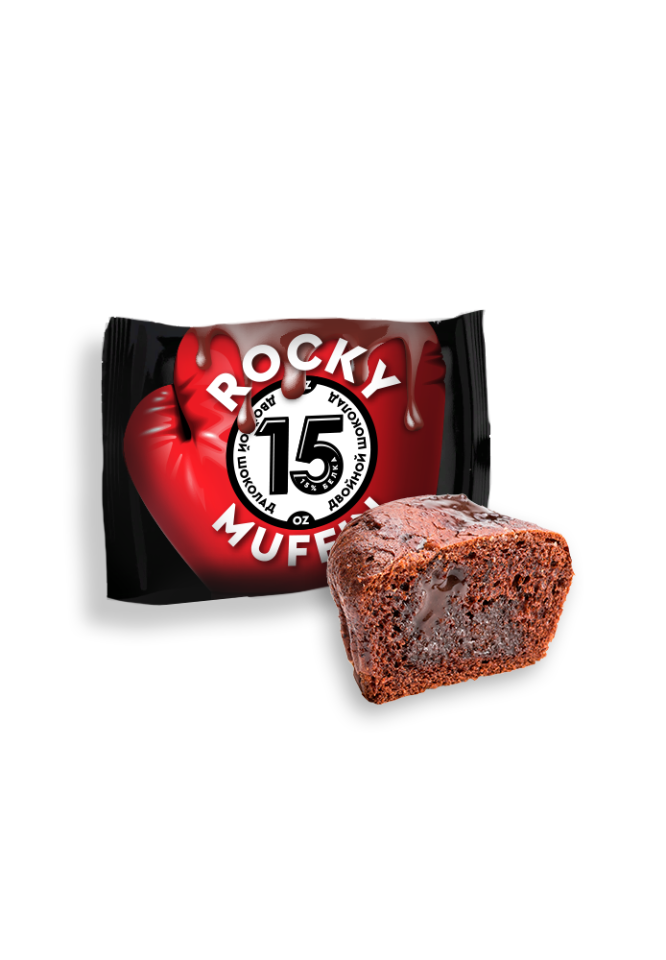 Кекс Muffin ROCKY со вкусом двойной шоколад 55г