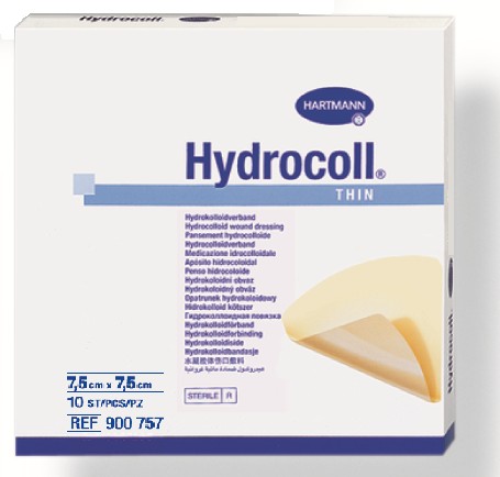 Купить Самофиксирующиеся гидроколлоидные повязки HARTMANN Hydrocoll thin 7, 5 см х 7, 5 см 10 шт.