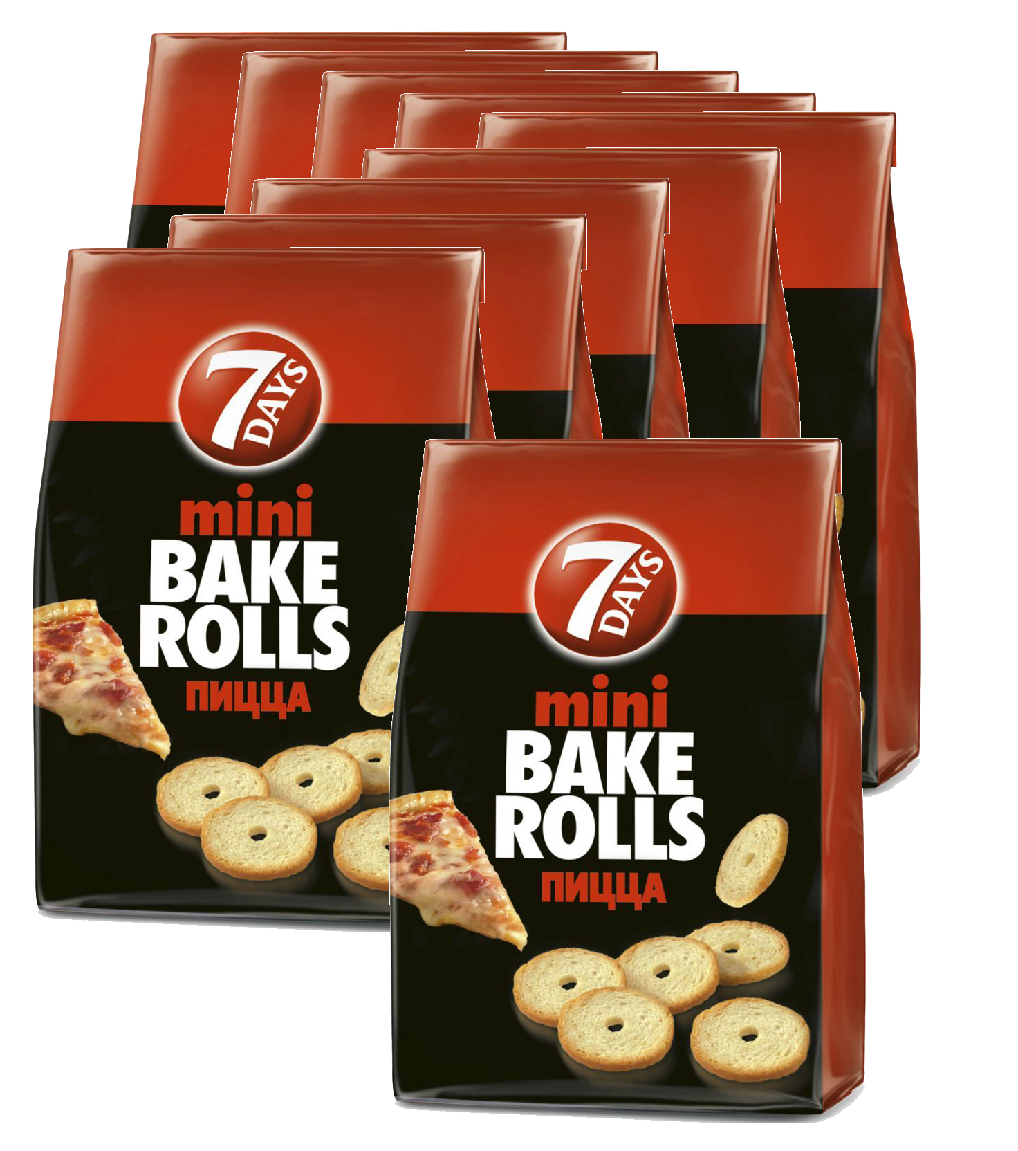 фото Сухарики 7 days мини bake rolls с приправой пицца 10*80 г