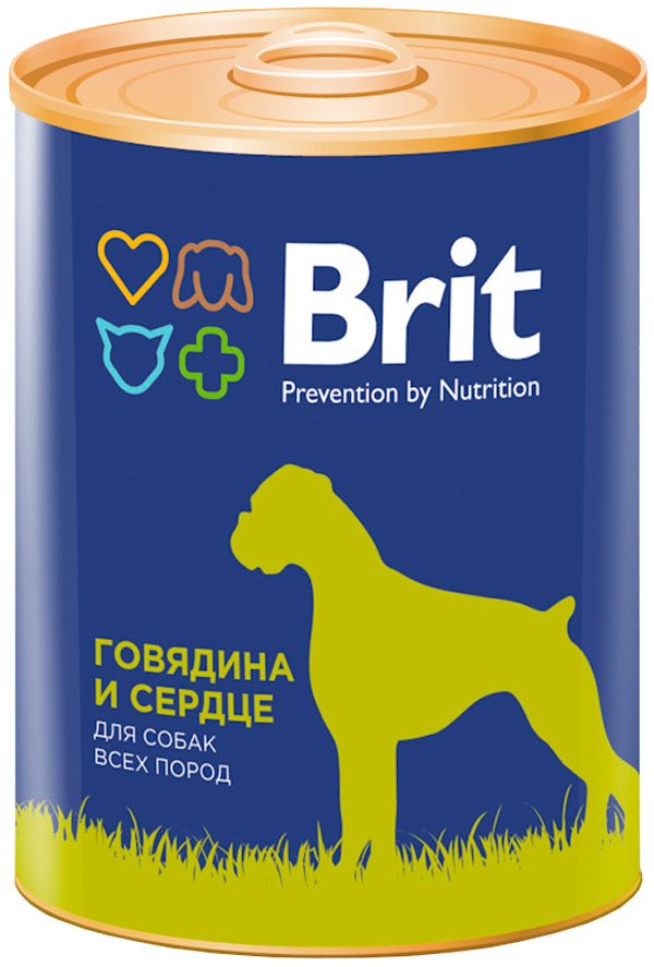 фото Консервы для собак brit premium beef & heart, с говядиной и сердцем, 6шт по 850г