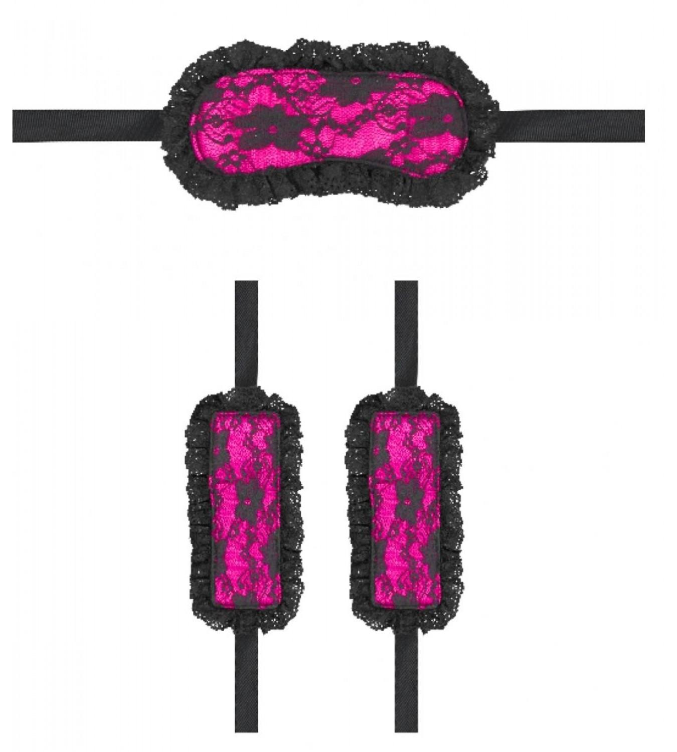 фото Розово-черный игровой набор introductory bondage kit №7 shots media bv