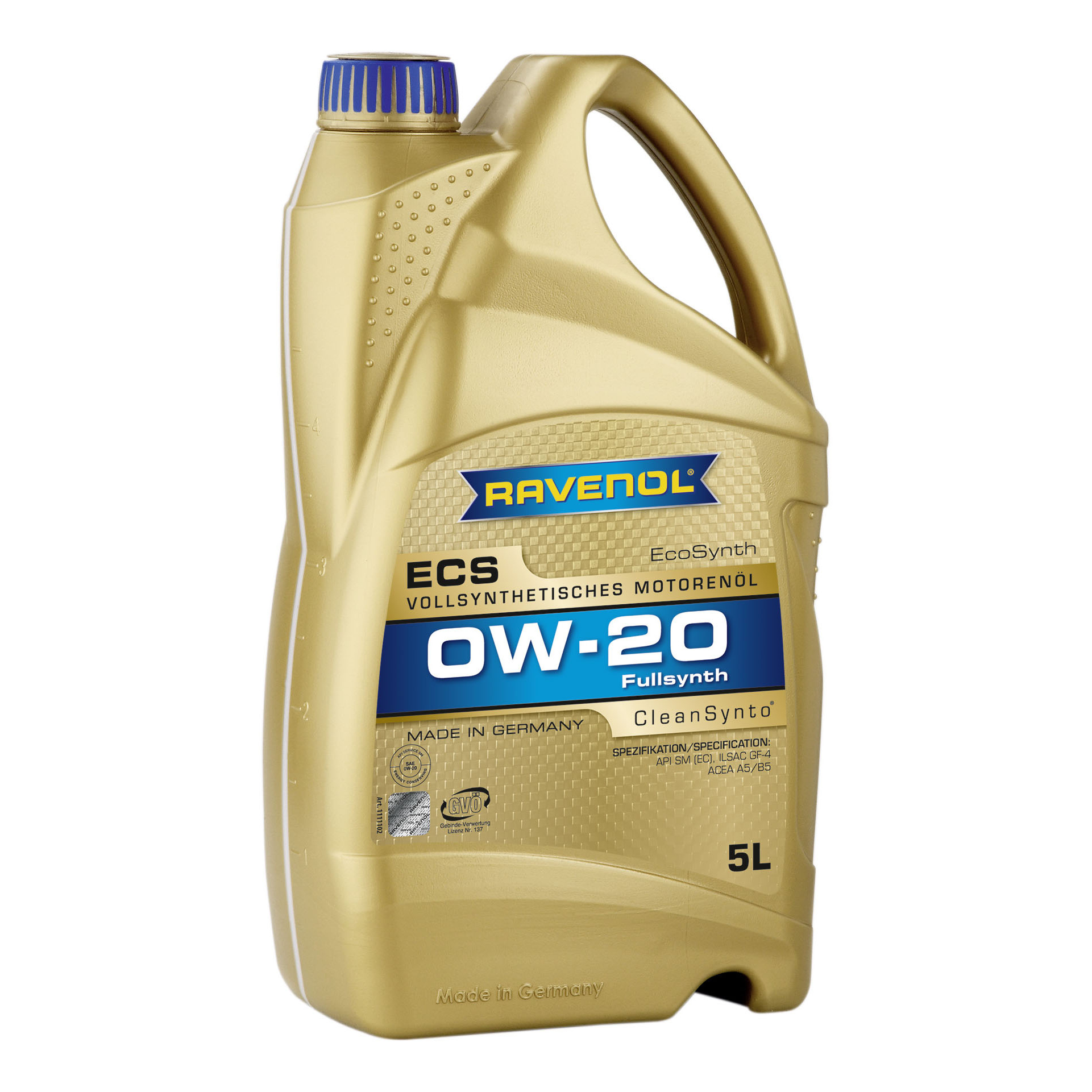 

Моторное масло Ravenol ECS NeW 0W20 5л, ECS NeW