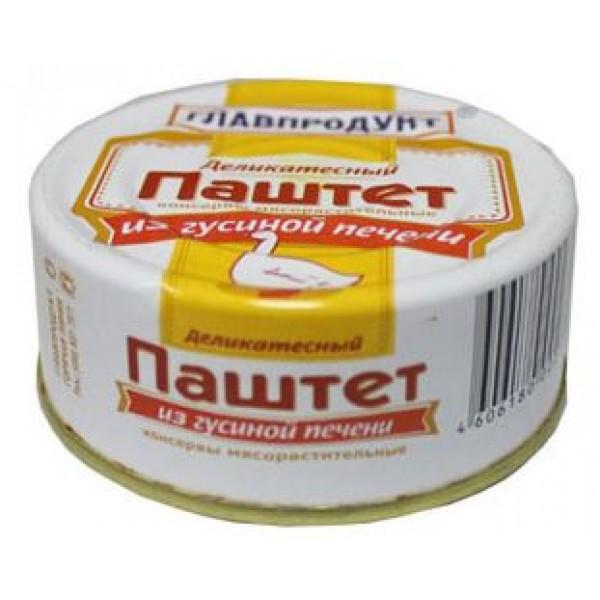 Паштет Главпродукт деликатесный из гусиной печени ж/б 90 г