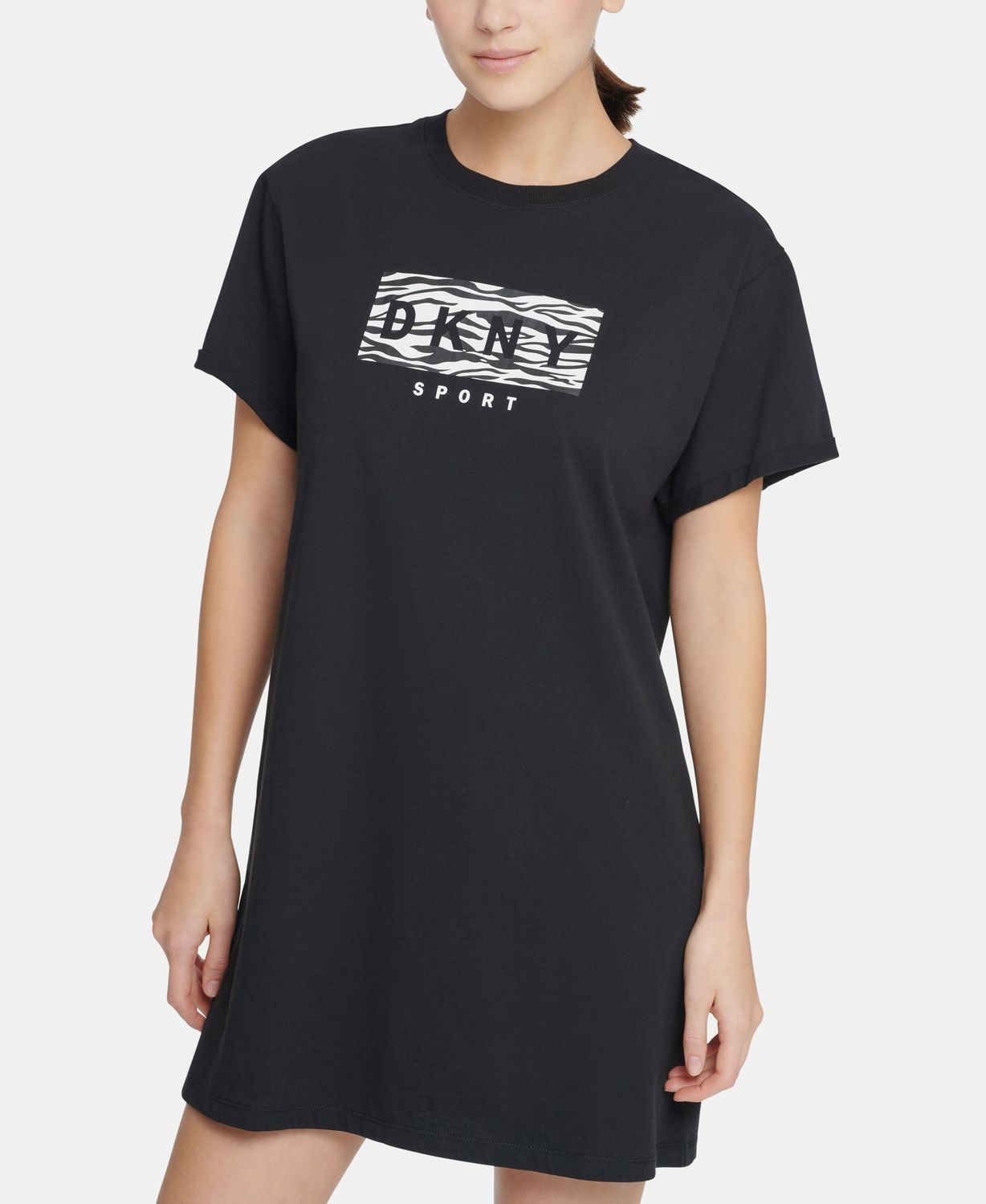 фото Платье-футболка женское dkny dp0d4269/blkxs черное xs