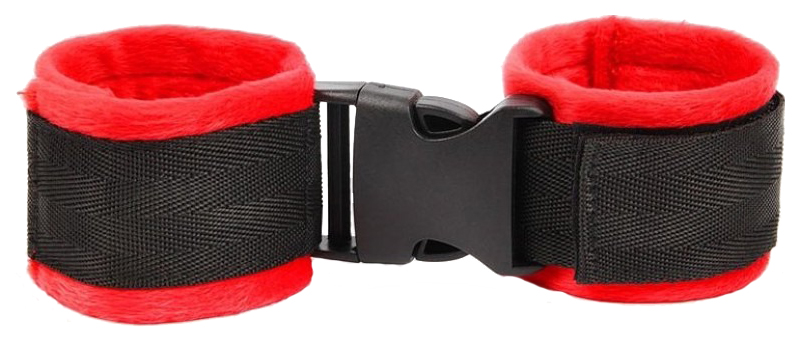 Красно-черные мягкие наручники на липучке Bior toys