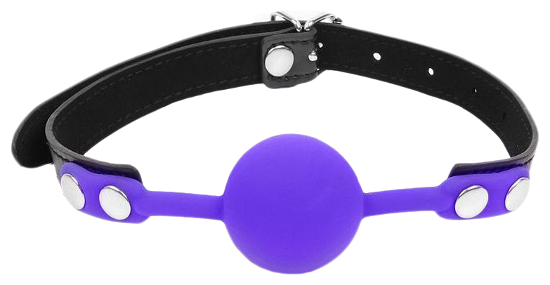 фото Фиолетовый кляп-шарик с черным ремешком bior toys