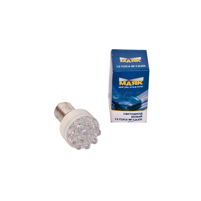 фото Лампа светодиодная 12v w21/5w 21/5w маяк 1 шт. картон 12t20\5-w\9led
