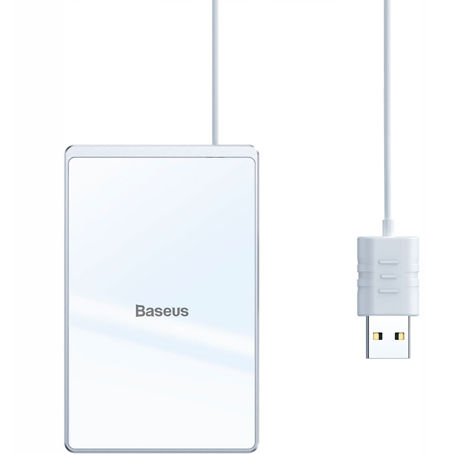 фото Беспроводное зарядное устройство baseus card ultra-thin (wx01b-s2) 15 w, white