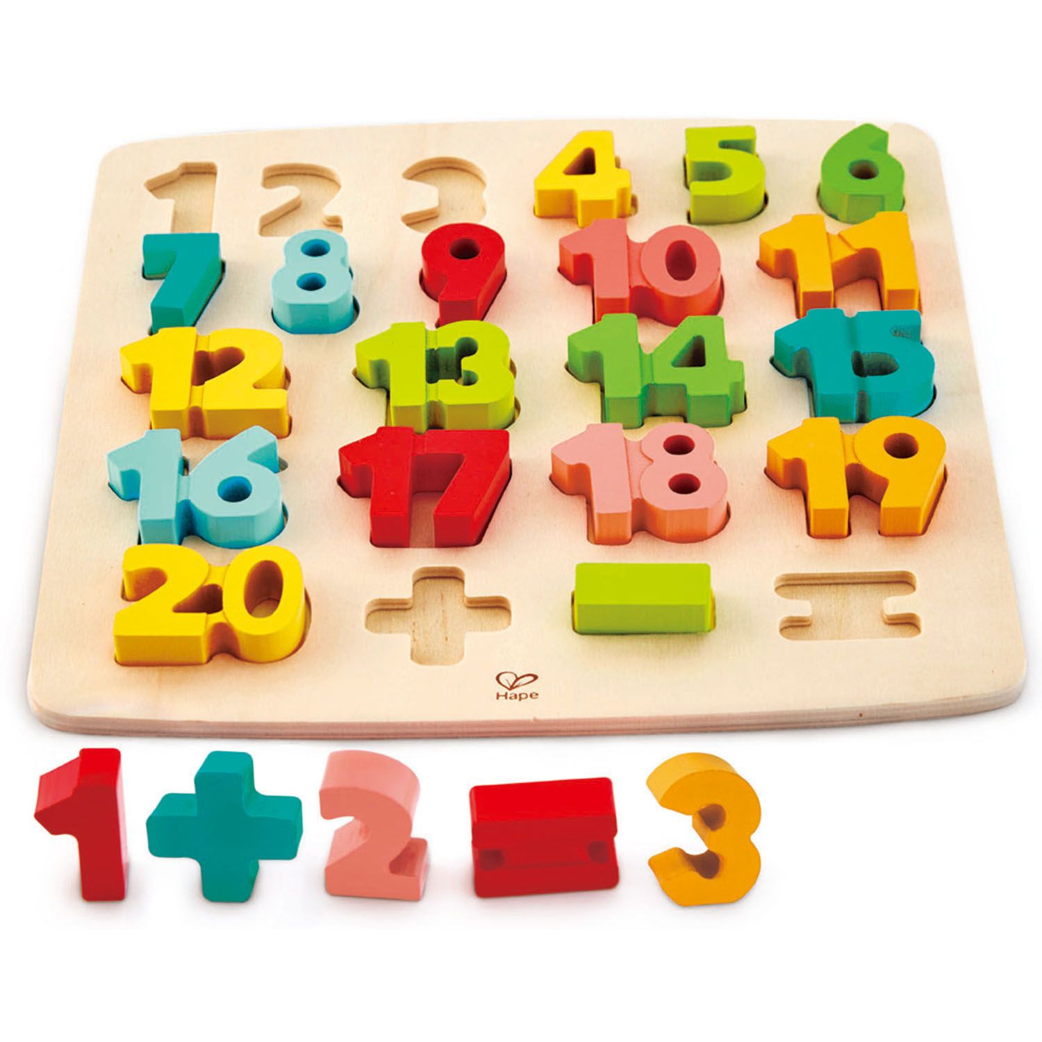 Развивающая игрушка Hape Рамка вкладыш Математическая E1550_HP деревянная игрушка hape головоломка мозаика математическая