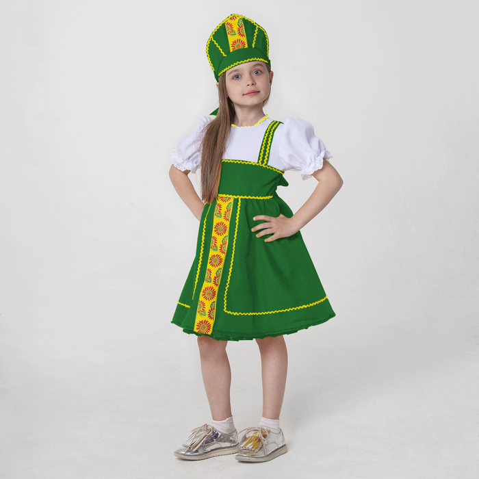 фото Карнавальный костюм аленушка, цв. зеленый р.122 nobrand