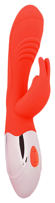 фото Красный вибромассажер с клиторальным зайчиком bior toys