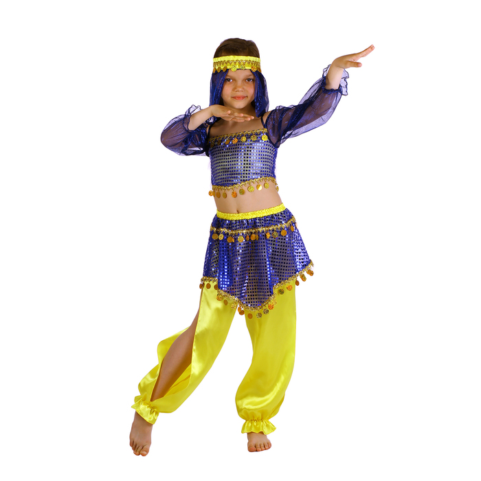 Карнавальный костюм Страна Карнавалия Восточная красавица, цв. желтый; синий р.122