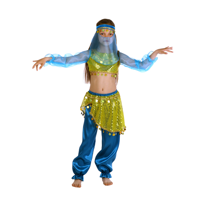 Карнавальный костюм Страна Карнавалия Восточная красавица, цв. синий р.134