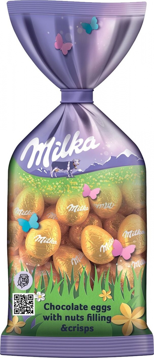 

Шоколадные яйца Milka мини с орехом 100 г