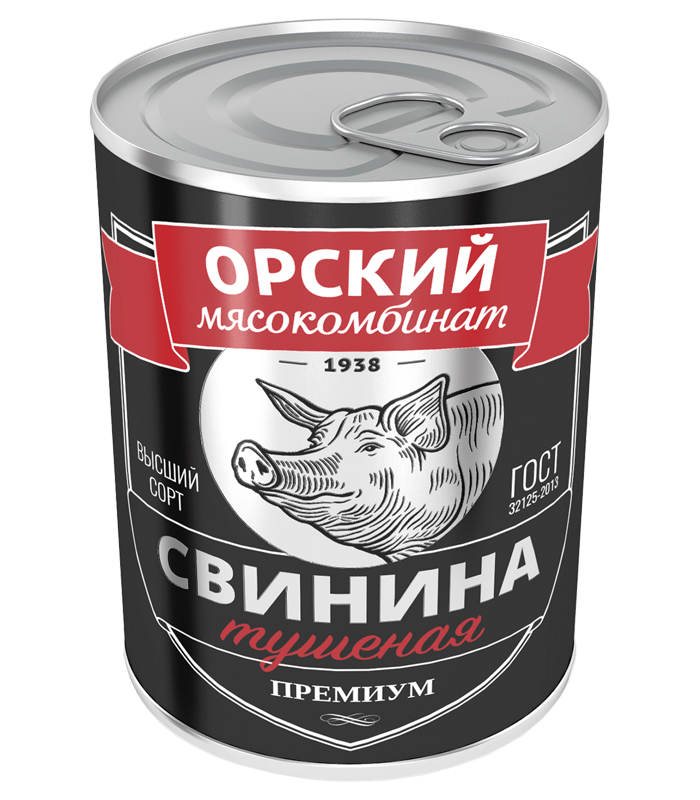 

Свинина тушеная Орский мясокомбинат Премиум ГОСТ 32125-2013 338 г