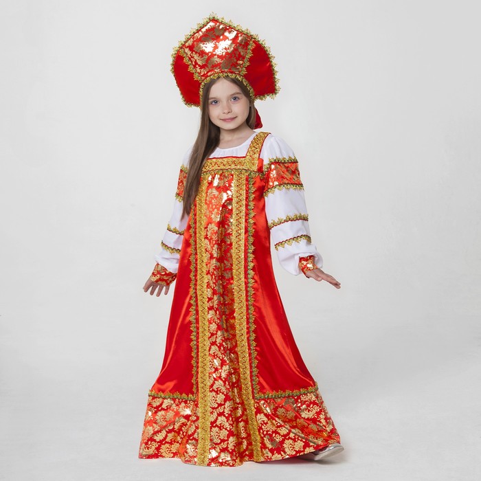 

Карнавальный костюм Страна Карнавалия Любава, цв. красный р.122, 3640657
