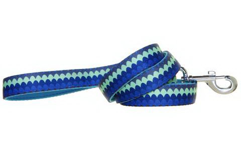 фото Поводок для собак doog pluto, синий с узором, 15мм х 120см