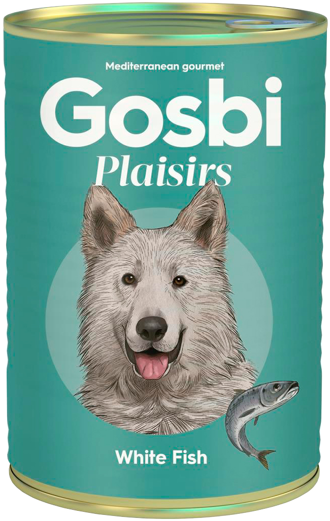 фото Консервы для собак gosbi plaisirs white fish, беззерновые, белая рыба, 370г
