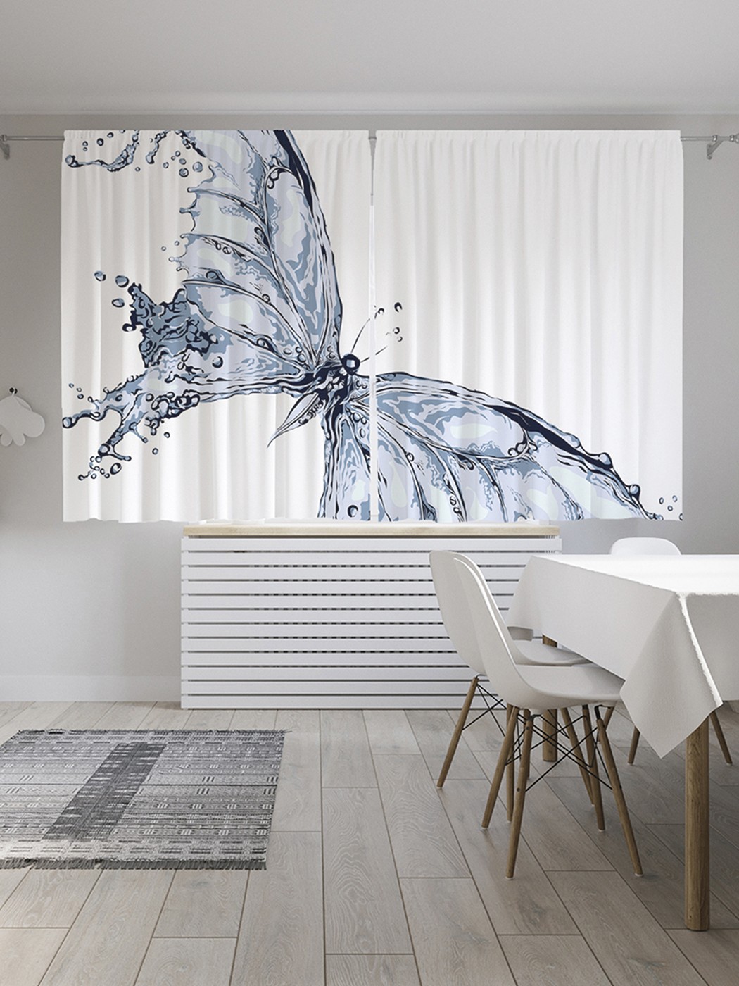 фото Шторы под лён «водяная бабочка», серия oxford delux, 290х180 см joyarty