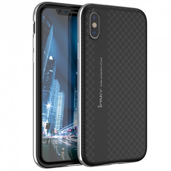 фото Чехол ipaky +pc для apple iphone x (5.8)/xs (5.8) black/silver