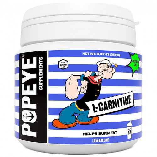 фото Popeye supplements l-карнитин тартрат 250 г, клубника-лайм