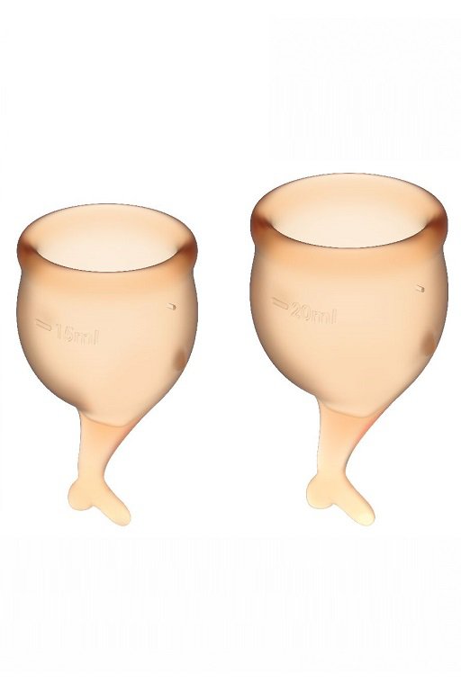 Набор менструальных чаш satisfyer feel secure menstrual cup (orange)