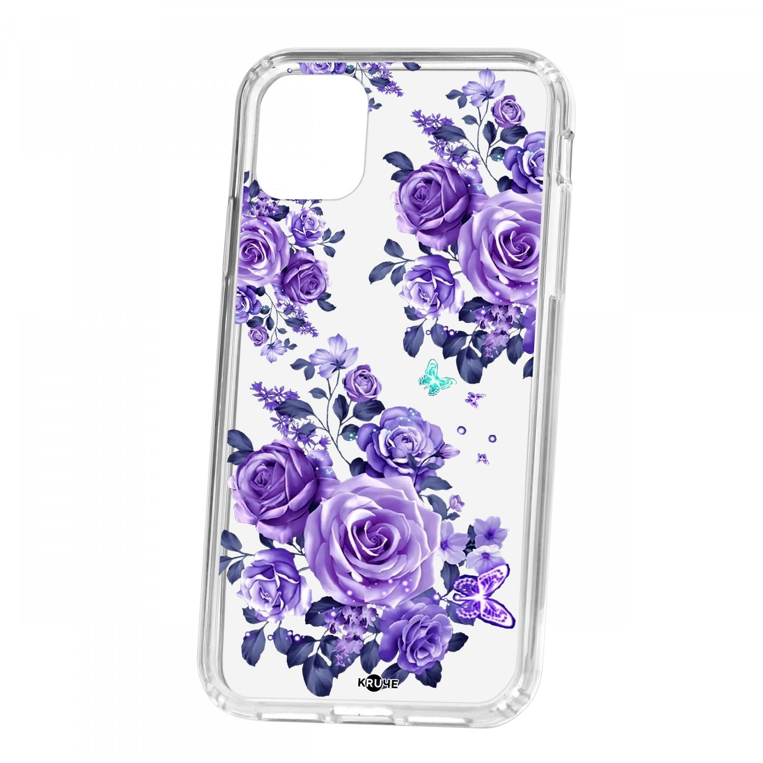 

Чехол для Apple iPhone 11 КRUЧЕ Print Roses, Прозрачный;фиолетовый;голубой, Print