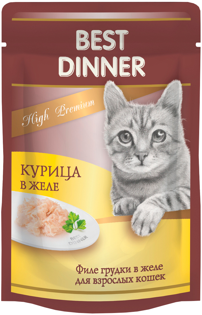 фото Влажный корм для кошек best dinner high premium, c курицей в желе, 24шт по 85г
