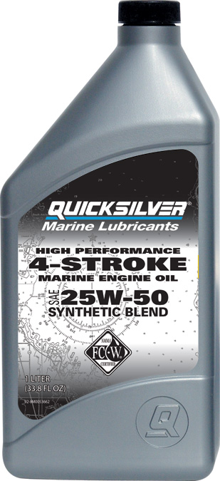фото Моторное масло quicksilver 4-stroke synthetic blend 25w50 1 л полусинтетика (92-8m0096256)