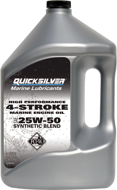 фото Моторное масло quicksilver 4-stroke synthetic blend 25w50 4 л полусинтетика (92-858084qe1)