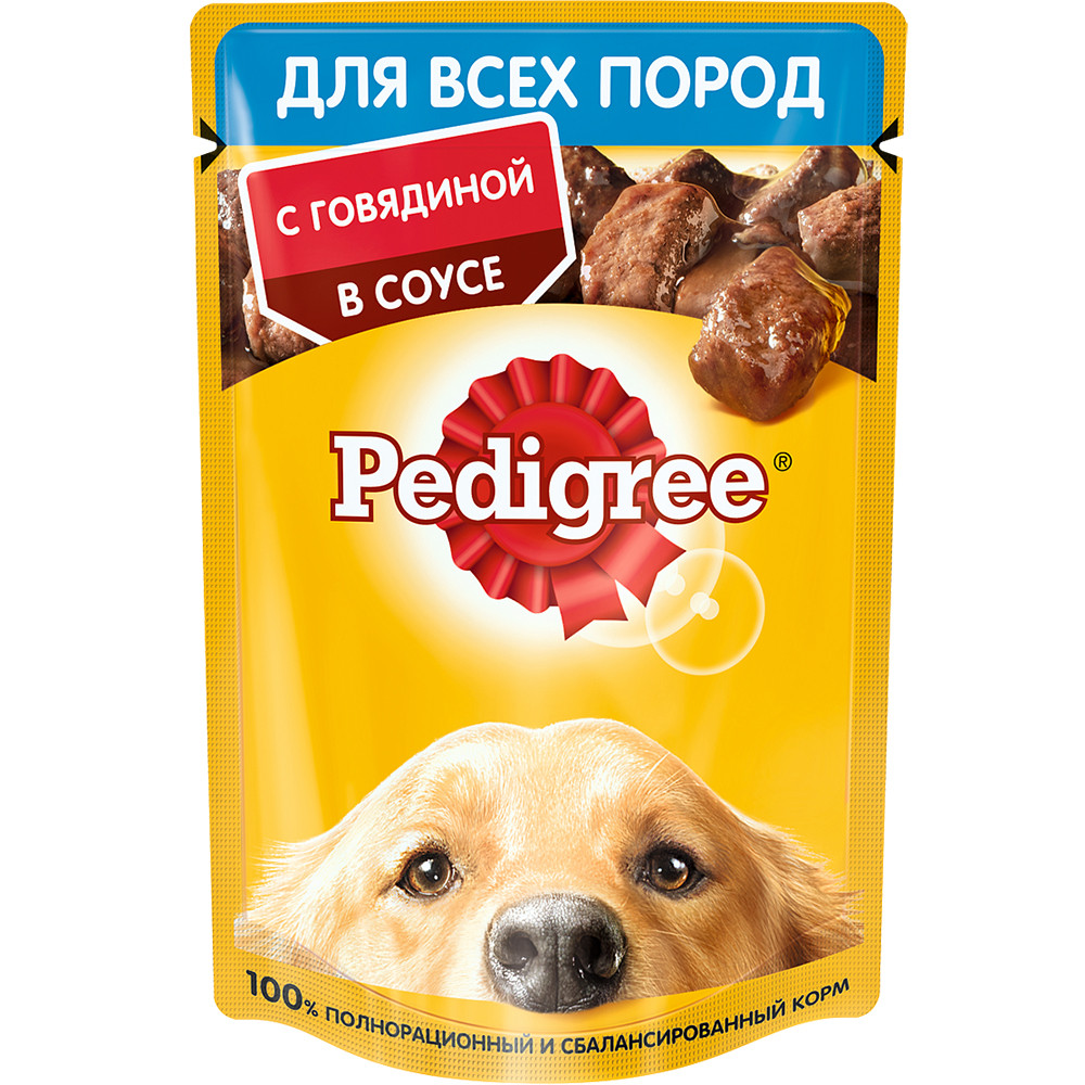 фото Влажный корм для собак pedigree для всех пород , говядина, 85г