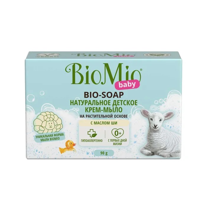 BioMio Крем-мыло детское 90 г 2шт натуральное крем мыло антибактериальное для рук чайное дерево 400 мл