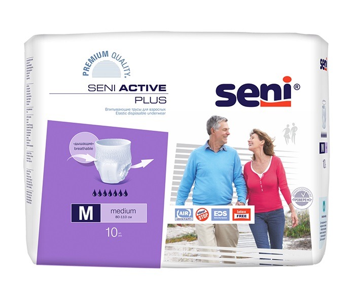 Купить SE-096-ME10-R02, Впитывающие трусы для взрослых Seni Active Plus M 10 шт., Bella