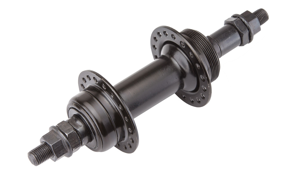 Втулка задняя MY-319R 36H, гайки под трещ. 5-7 ск. стальн. чёрн./130284