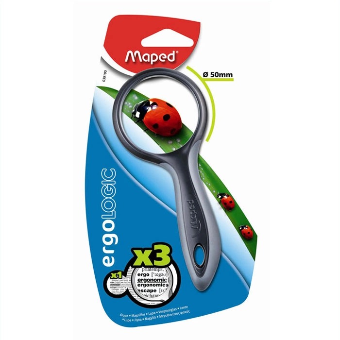 

Лупа MAPED ERGOLOGIC 3х- кратная эргономичная обрезиненная ручка 50 мм 1, 039100