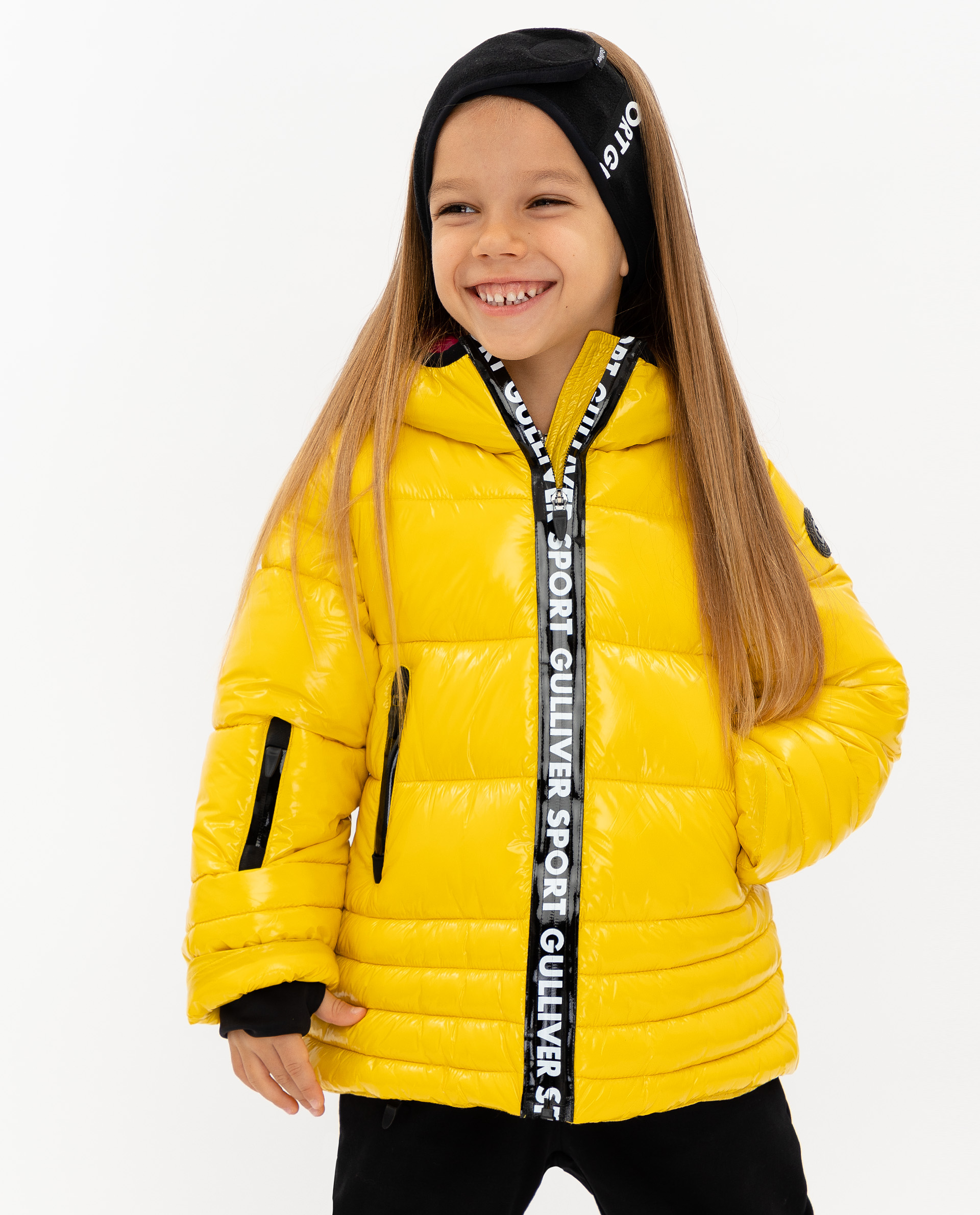 фото Куртка для девочек gulliver, цв. желтый, р.140
