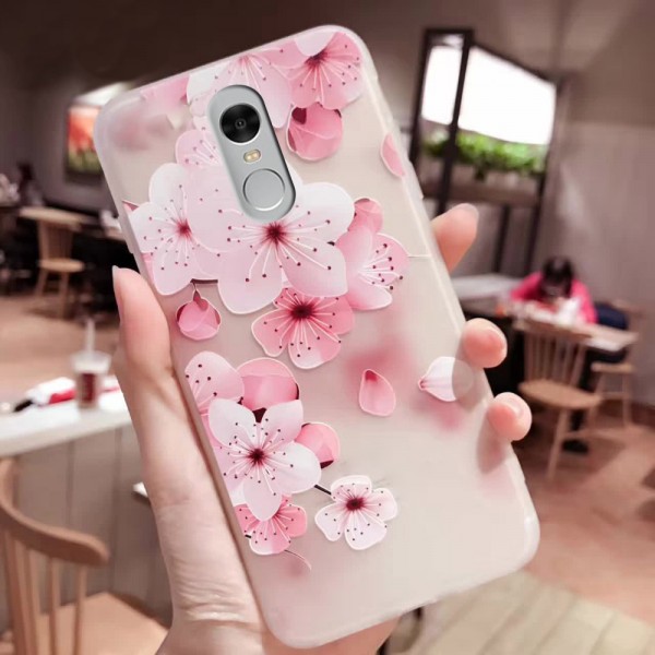 фото Tpu чехол матовый soft touch для xiaomi redmi note 4 (mtk) (сакура (крупный рисунок)) epik