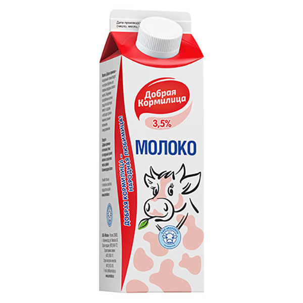 

Молоко Добрая кормилица пастеризованное 3.5-4.2% 900 г