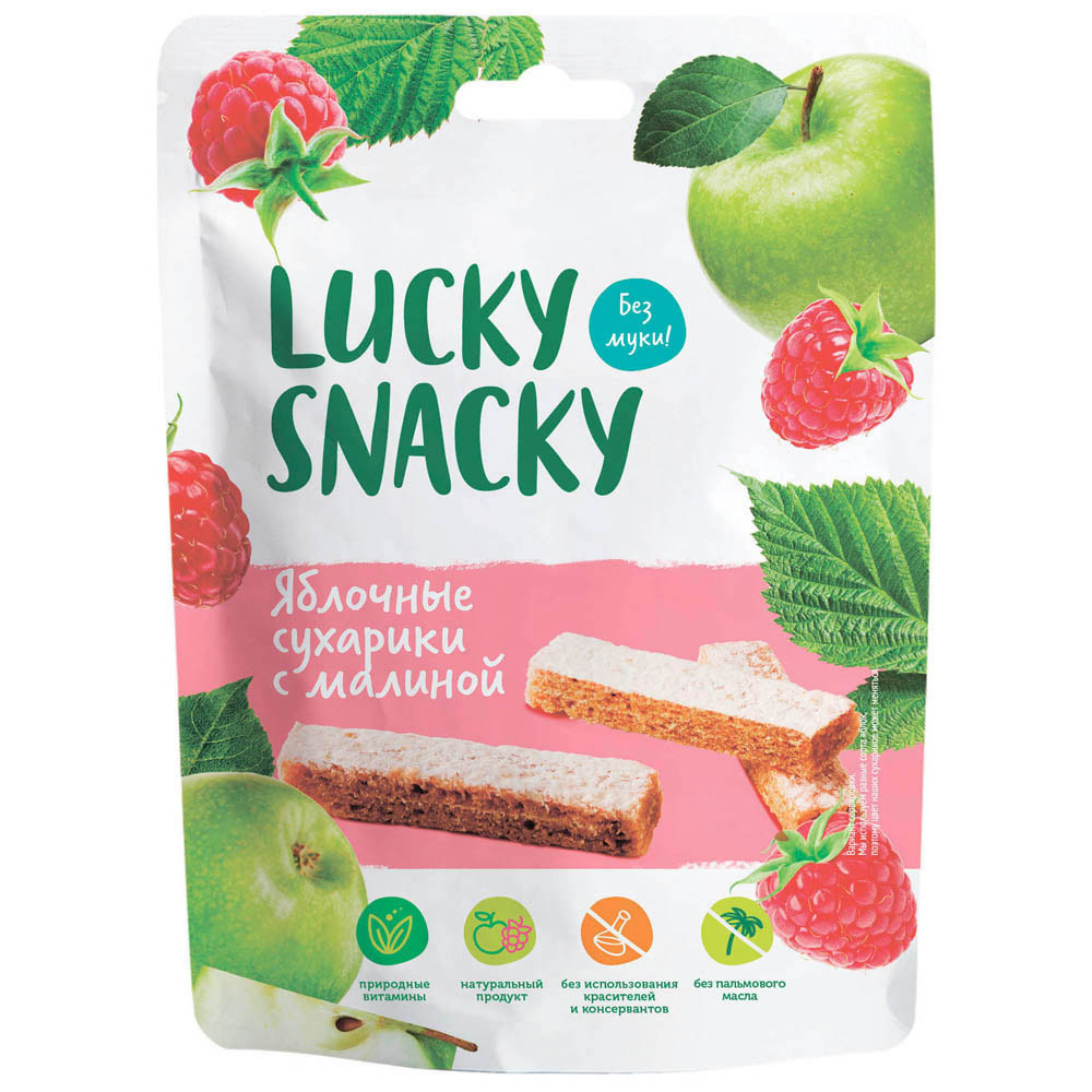 

Сухарики фруктовые Lucky Snacky яблочные с малиной 25 г