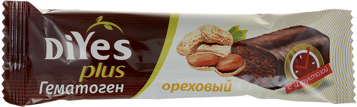 Купить Гематоген диес плюс на фруктозе ореховый 35 г ф/п формула жизни россия, Dies