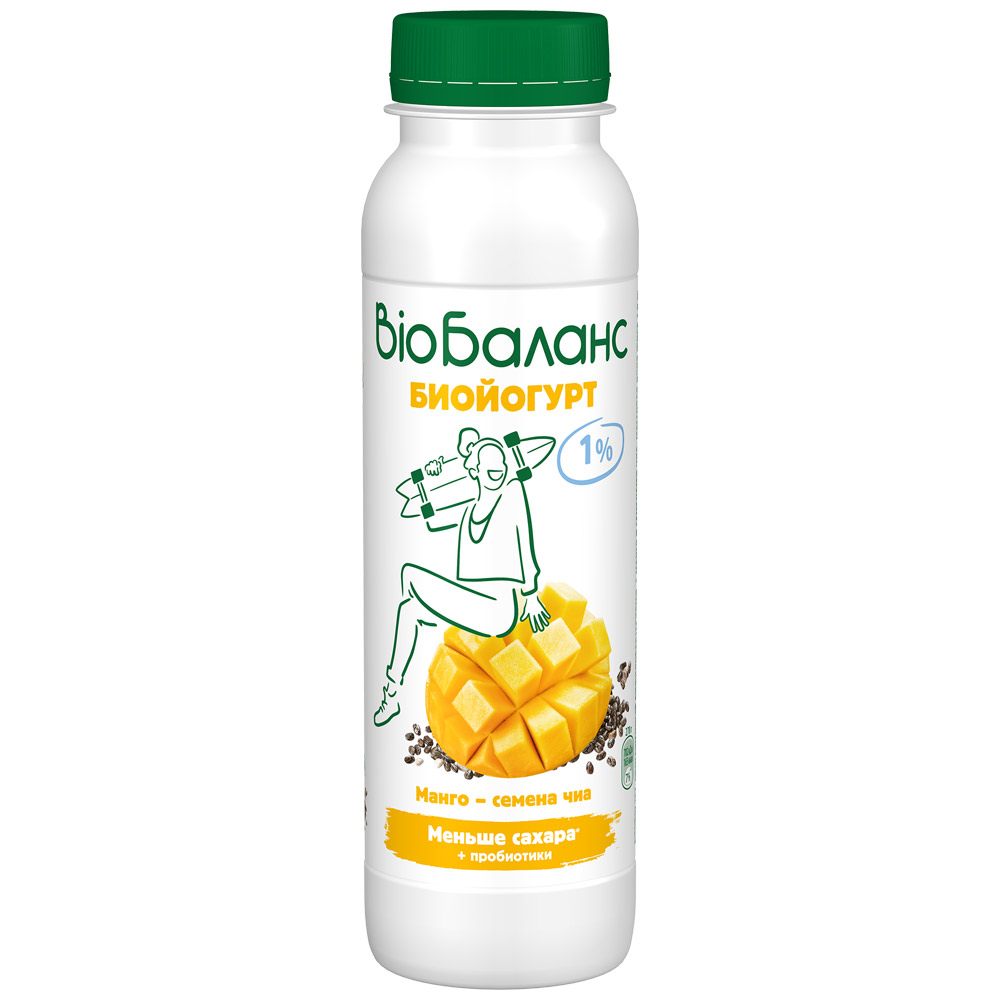 

Питьевой йогурт Bio Баланс манго-семена чиа 1% БЗМЖ 270 г