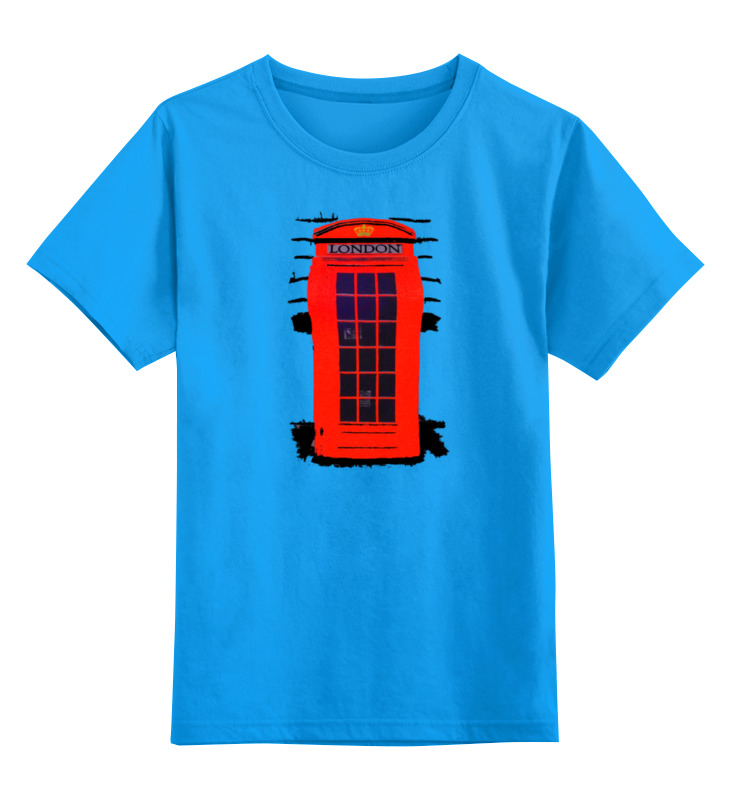 

Детская футболка классическая Printio London phone booth, р. 128, Голубой, 0000000709741