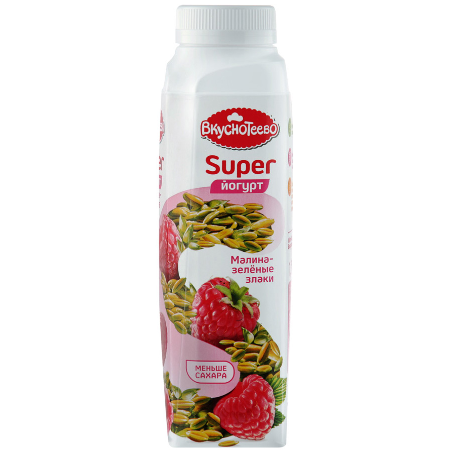 

Йогурт Вкуснотеево Super малина-зеленые злаки 1.3% 320 г