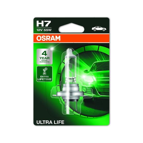 фото Лампа h7 12v 55w px26d ultra life (двойная коробка) osram