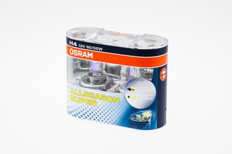 фото Лампа h4 12v- 60/55w (p43t) жёлтый свет allseason (2шт) duobox osram