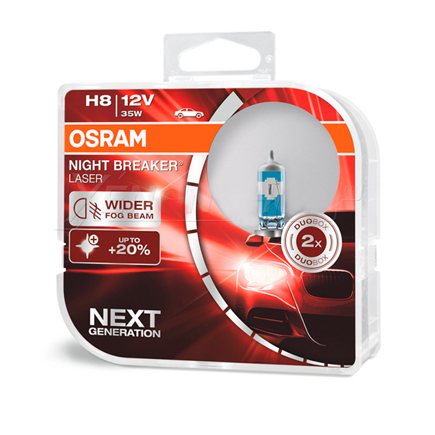 фото Лампа h8 35w 12v pgj19-1 night breaker laser (коробка 2 шт) osram