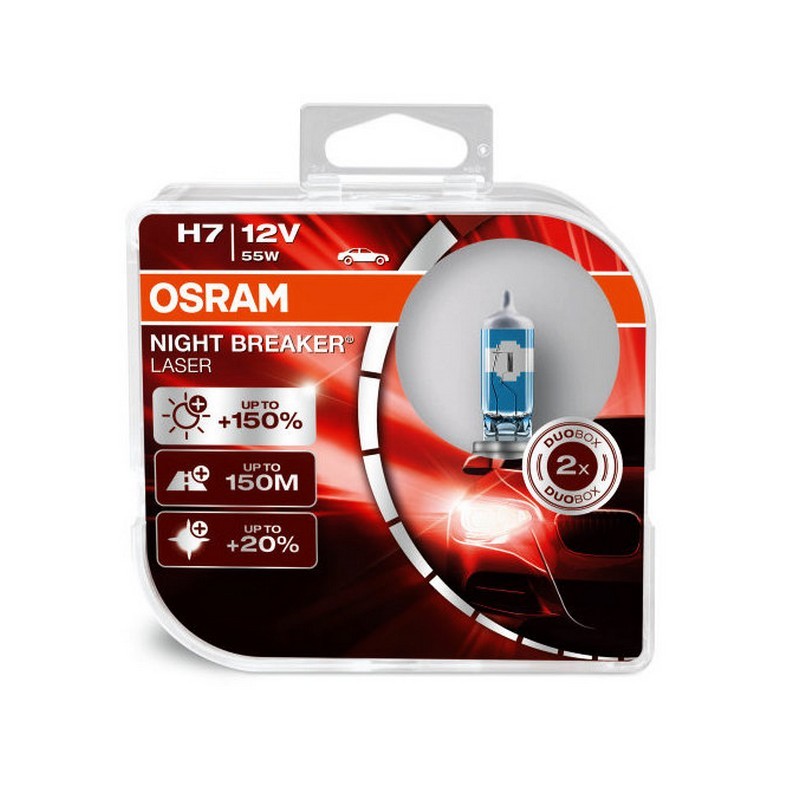 фото Лампа h7 55w 12v px26d night breaker laser (коробка 2 шт) osram